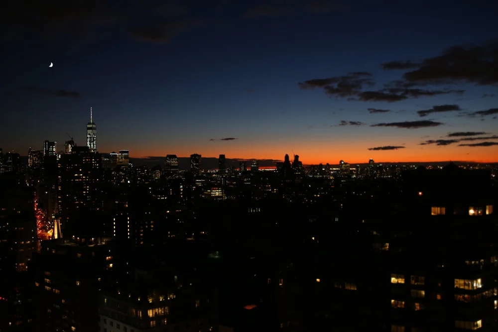 New York City at dusk