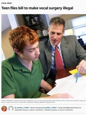 Boston Herald: Teen files bill to make vocal surgery illegal